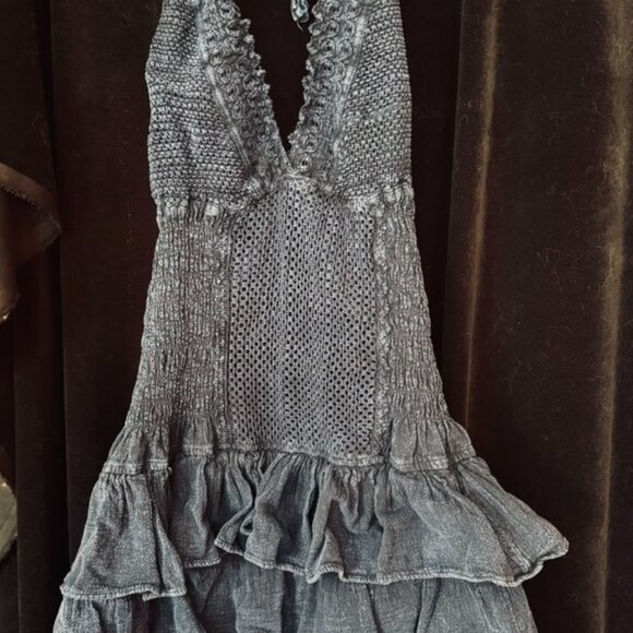 Denim Cotton Natural Halter Summer dress - Picture 9 of 9